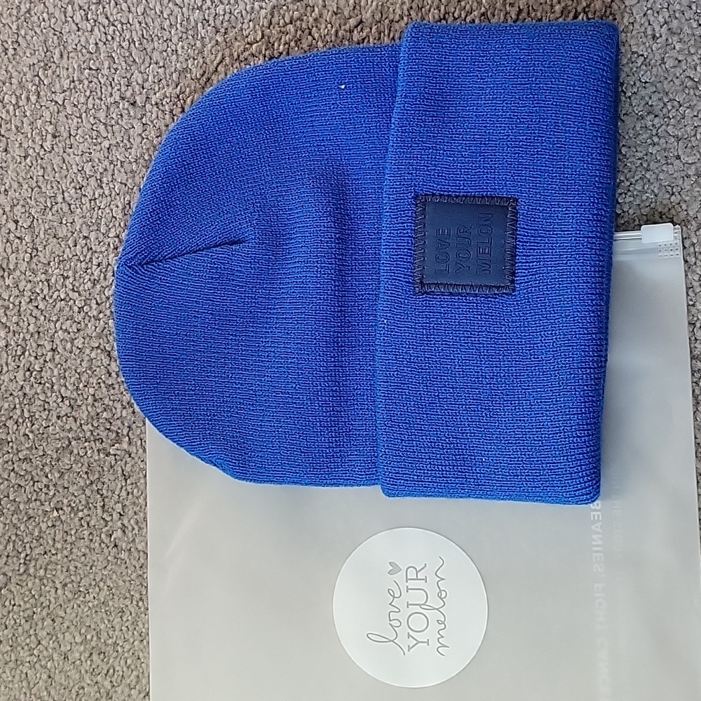 Love Your Melon Blue Acrylic Cuffed Beanie